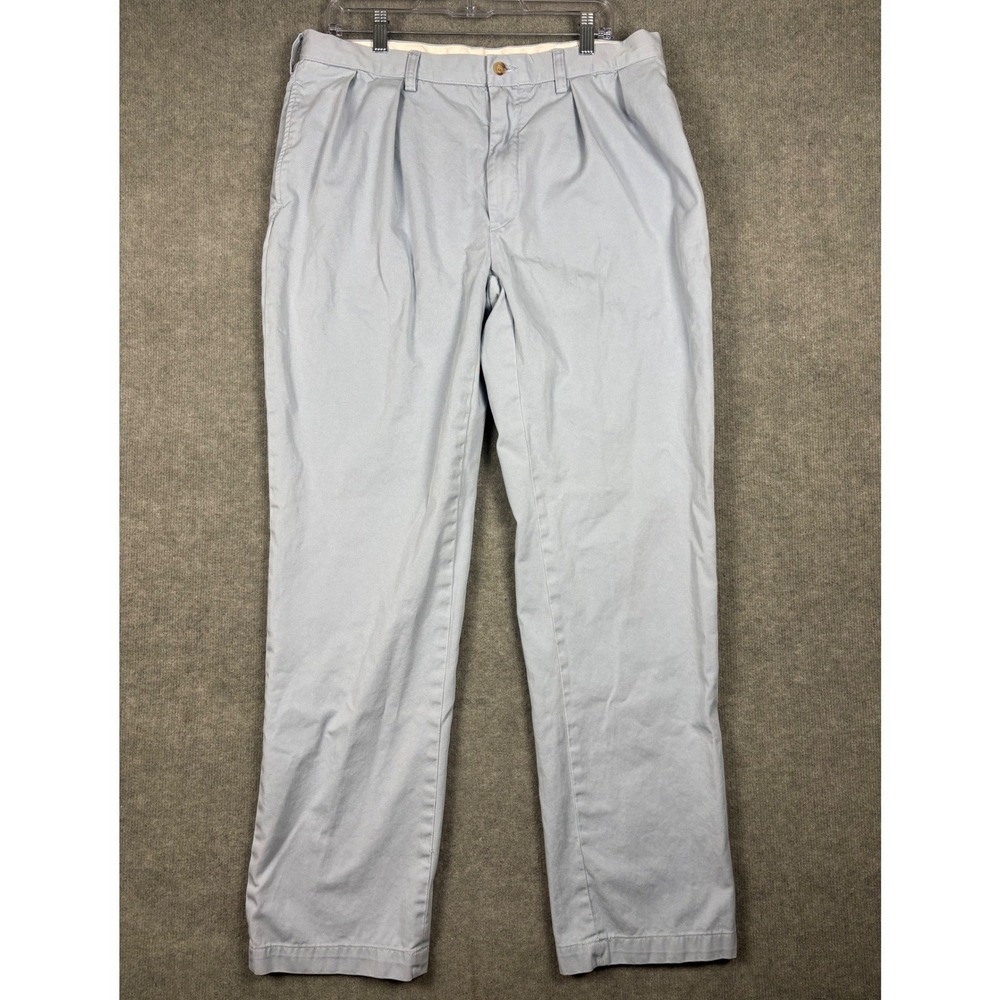 Polo Ralph Lauren Classic Fit Pleated Chino Pants 36x34 Light Blue Cotton